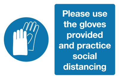 Please wear gloves Covid-19 Safety Signage