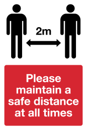 Please keep 2m apart Coronavirus safety sign