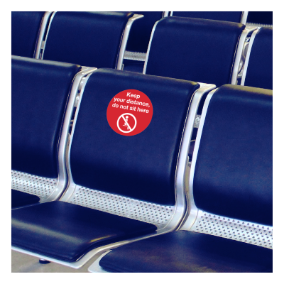 Social Distancing Seat Stickers