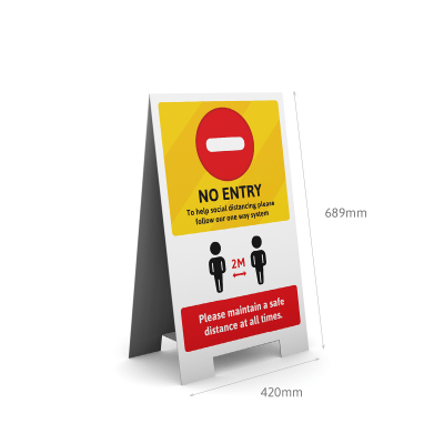 No Entry Floor Sign with measurements