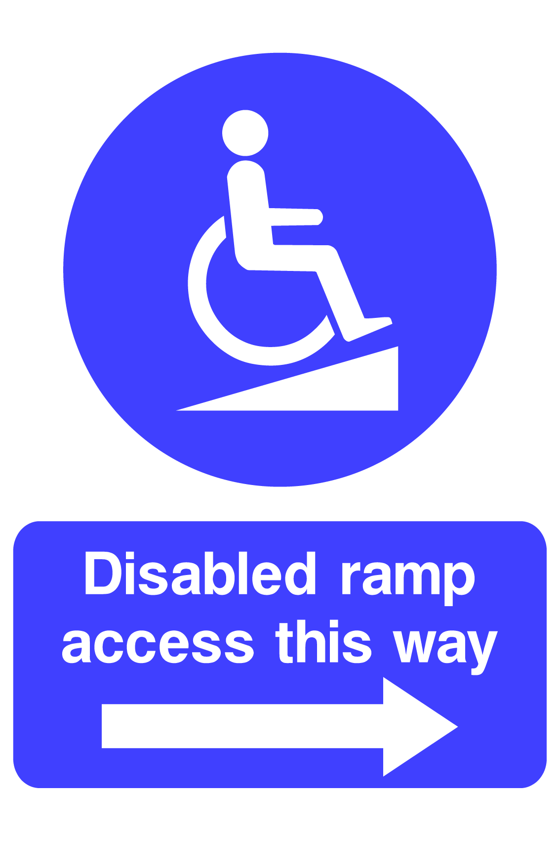 Disabled ramp access this way Arrow Right DDA0009 Disabled stickers & signs 