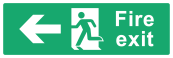 Fire Exit Sign - Arrow Left - Wide