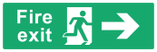 Fire Exit Sign - Arrow Right - Wide