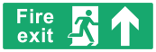 Fire Exit Sign - Arrow Up - Wide