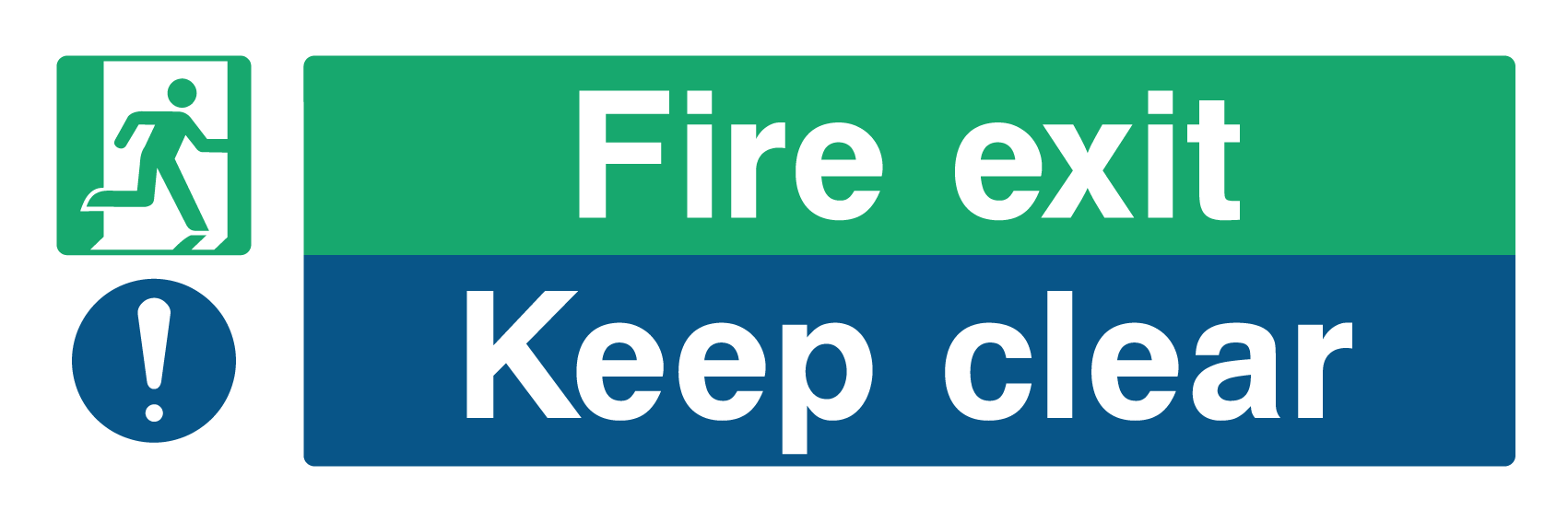 Fire Exit Keep Clear Prints Full Colour Sign Printed Heavy Duty 3935 