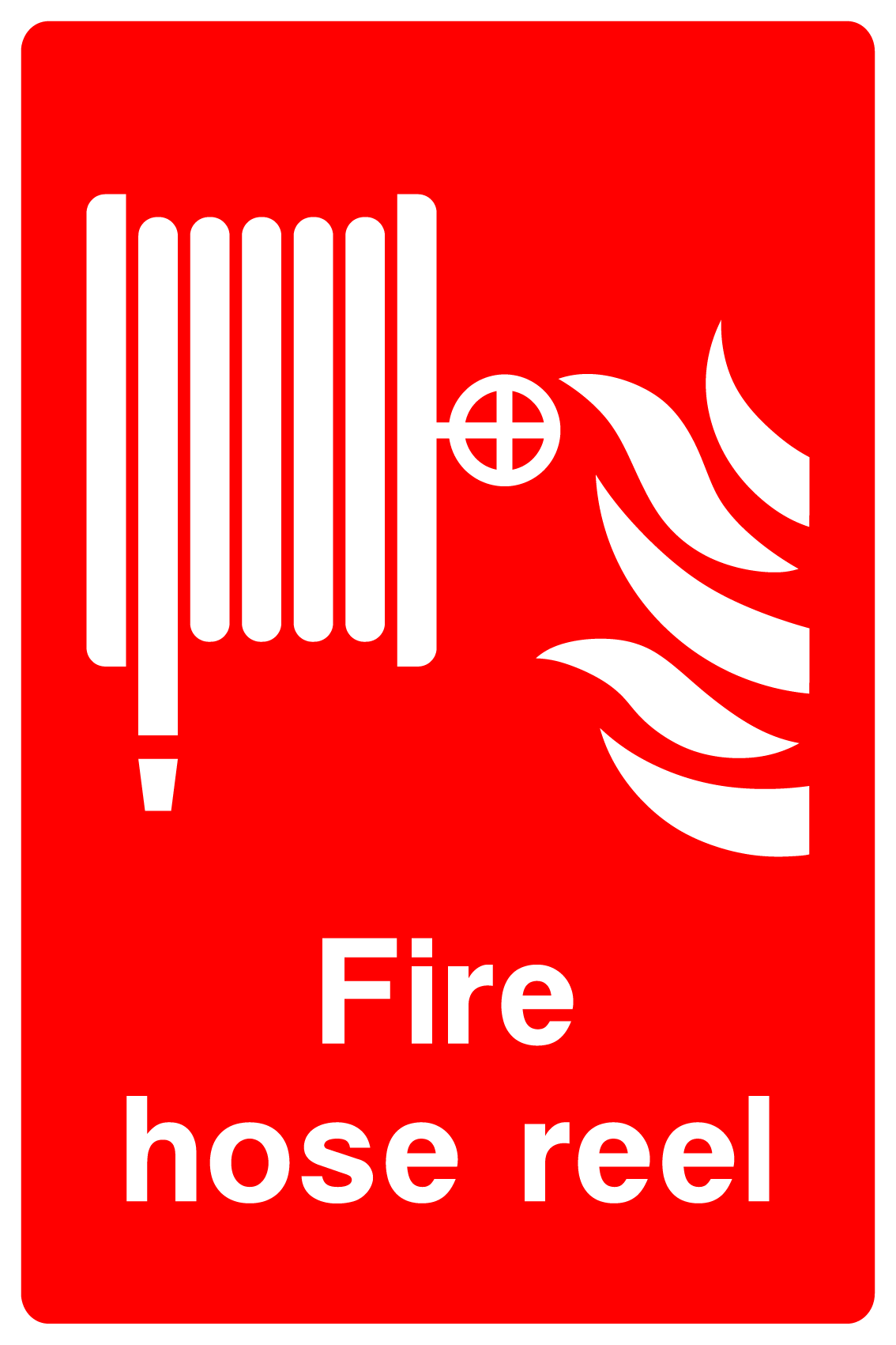 Fire Extinguisher Sign Brushed Aluminium UV Printed Fire Hose Reel 