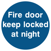 Fire Door Keep Locked At Night Sign