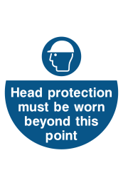 Head Protection Must Be Worn Beyond This Point Floor Sticker