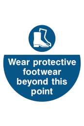 Wear Protective Footwear Beyond This Point Floor Sticker