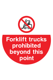 Forklift Trucks Prohibited Beyond This Point Floor Sticker