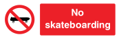 No Skateboarding Sign - Wide