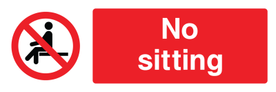 No Sitting Sign - Wide