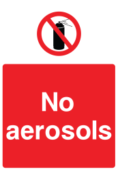 No Aerosols Sign