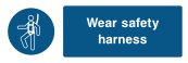 Wear Safety Harness Sign - Wide