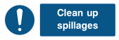 Clean Up Spillages Sign - Wide