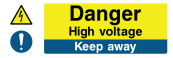 Danger High Voltage Keep Away Sign - Wide