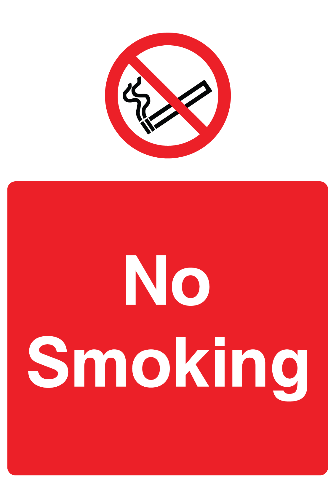 2 x No Smoking Symbol Signs 100 x 100mm Rigid PVC Internal or External Use UK