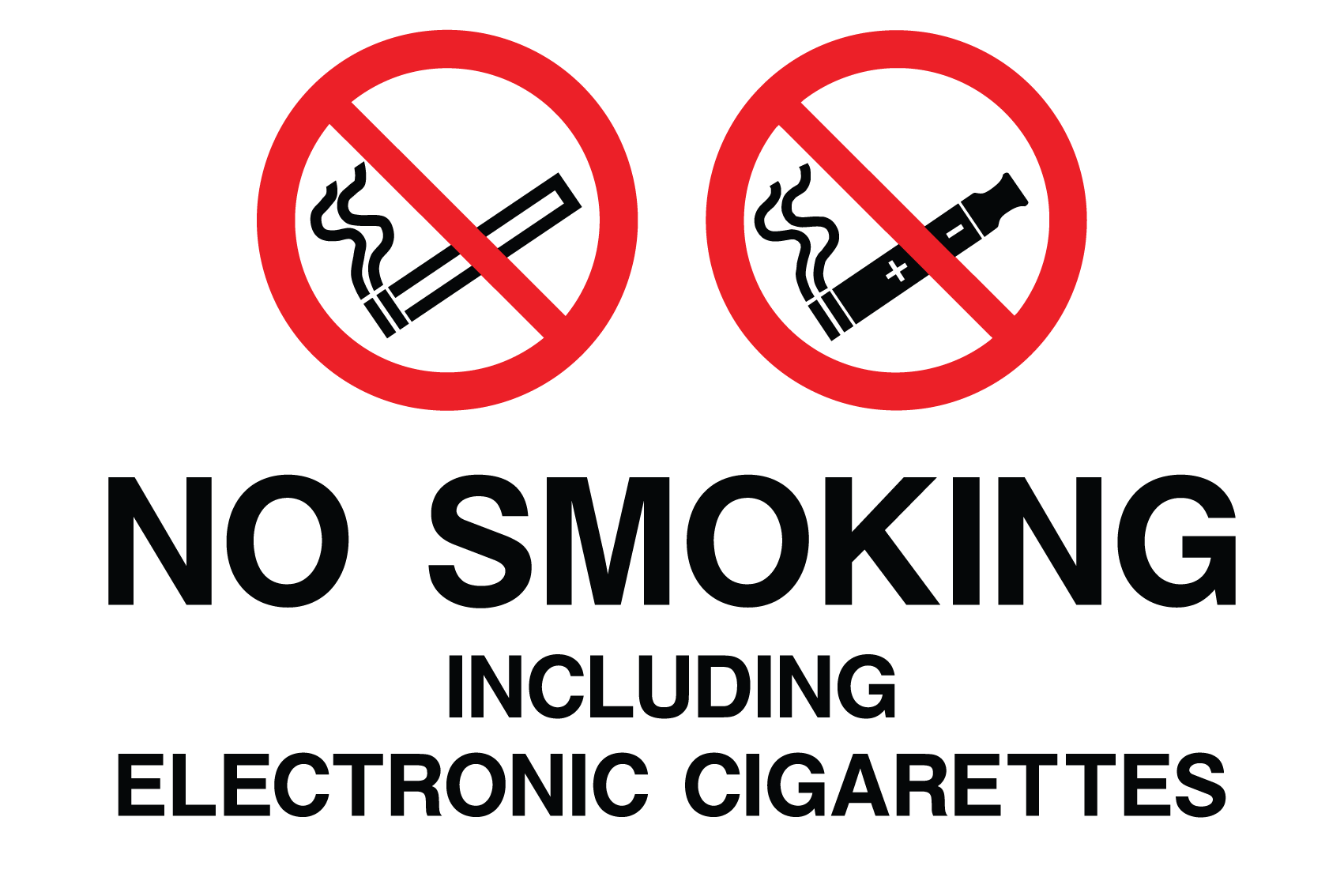 This is a no smoking site safety sign 1.2mm rigid plastic 300mm x 200mm 