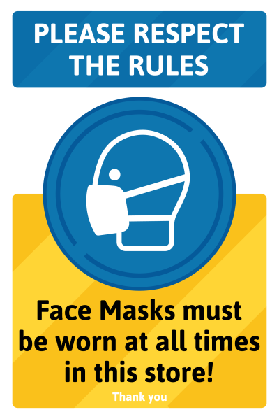 Face masks must be worn in this store