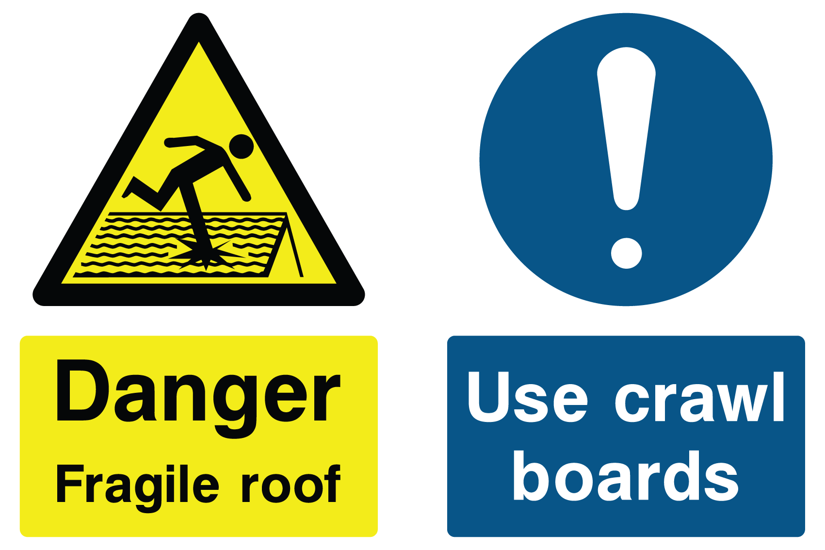 DANGER FRAGILE ROOF A5/A4/A3 STICKER/FOAMEX  SITE SIGN SAFETY SIGN 